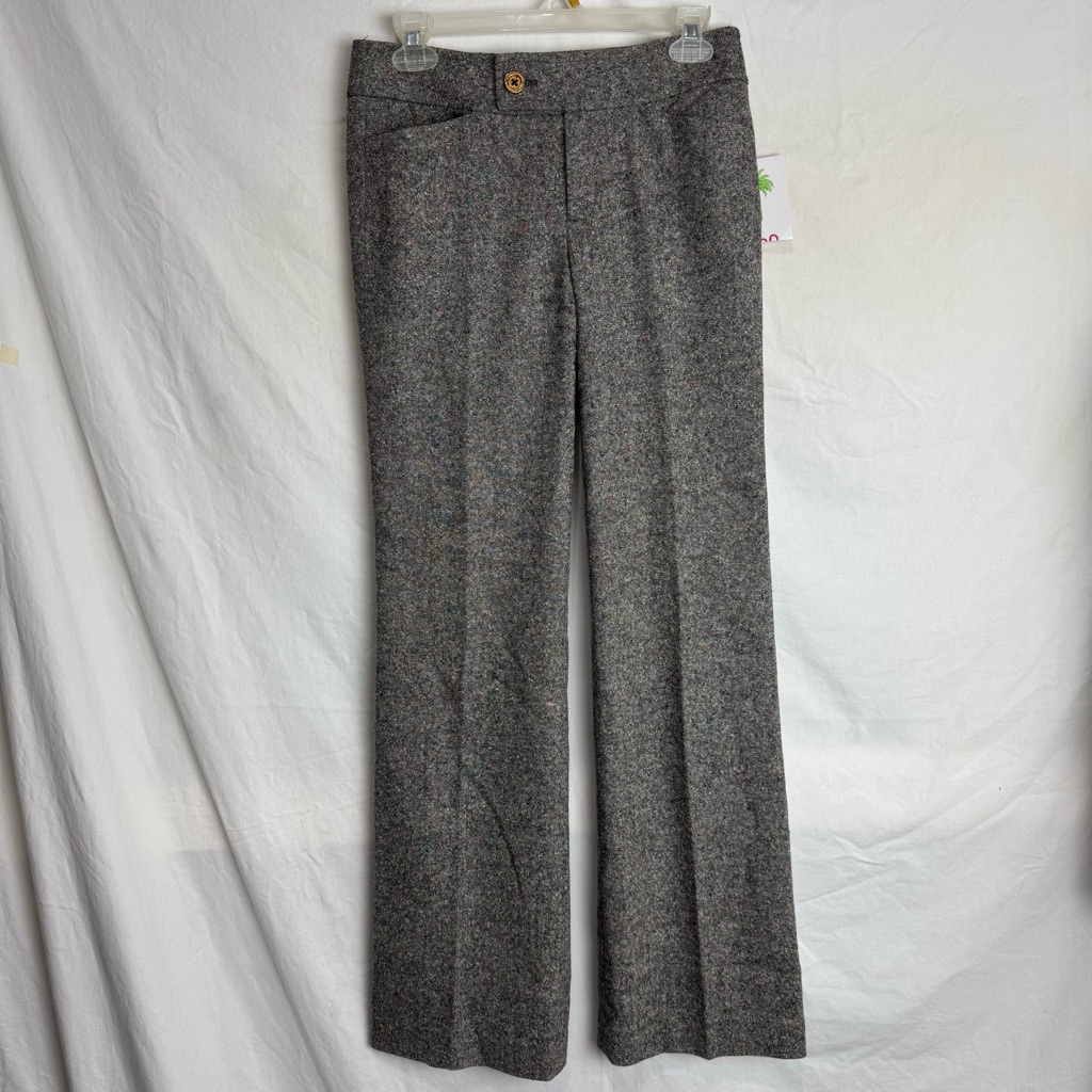 Lilly Pulitzer Wool Blend Salt & Pepper Tweed Palm Beach Fit Lined Pants 2 Nwt
